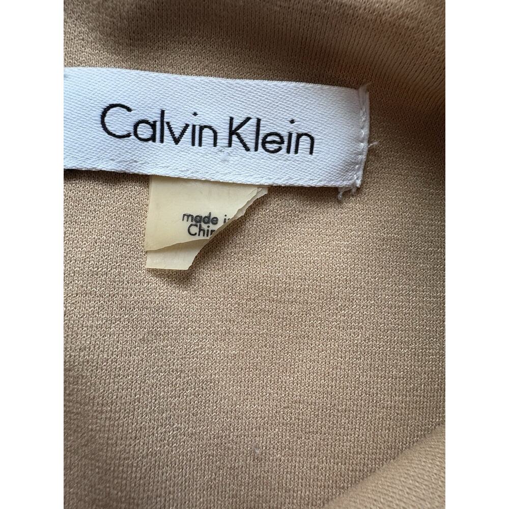 Calvin Klein Tan Sleeveless Sheath Dress Size 8 Career Office Stretch - Picture 5 of 9